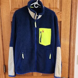 Polo Ralph Lauren Men"s Deep Blue Fleece with Bright Yellow Neon Accents M